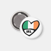 Aimant Irlande Pays Code Drapeau Coeur, IRL (Recto/Verso)
