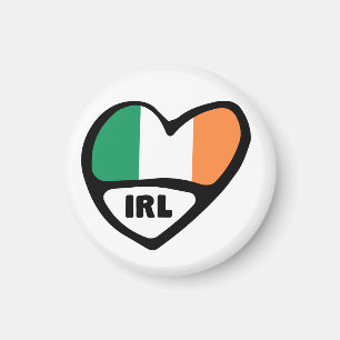 Aimant Irlande Pays Code Drapeau Coeur, IRL