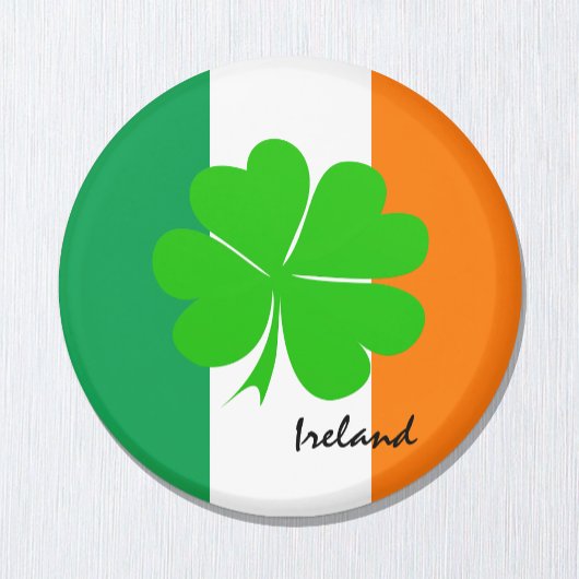 Aimant Irlande & quatre feuilles de trèfle, drapeau irlan