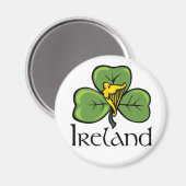 Aimant Irlande Shamrock et harpe (Recto/Verso)
