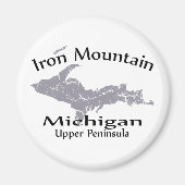 Aimant Iron Mountain Michigan Map Magazine de conception (Devant)