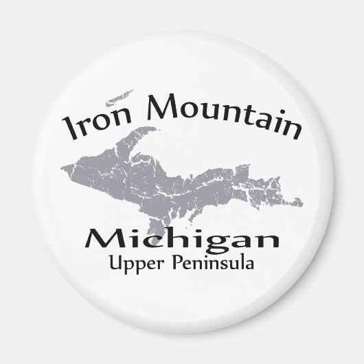 Aimant Iron Mountain Michigan Map Magazine de conception (Devant)