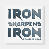 Aimant Iron Sharpens Fer - Christian Men & Women Proverbe (Devant)