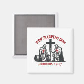 Aimant Iron Sharpens Iron Bible Scripture Christian Gym W (Recto/Verso)