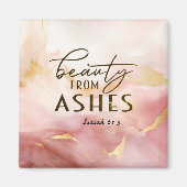 Aimant Isaïe 61 3 Beauté de Ashes Bible Verse Rose (Devant)