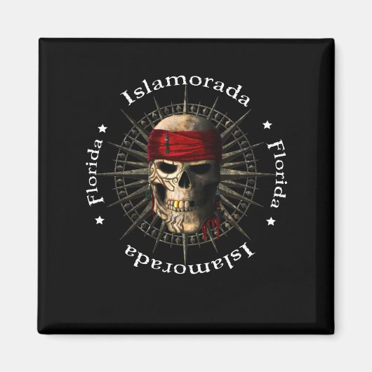 Aimant Islamorada Florida Keys Pirate Skull (Devant)