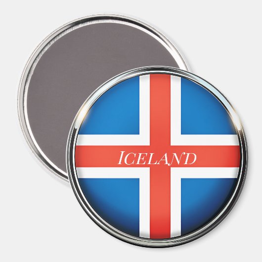 Aimant Islande, drapeau, (Recto/Verso)