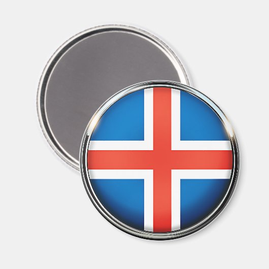 Aimant Islande, drapeau, (Recto/Verso)