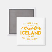 Aimant Islande Randonnée LANDMANNALAUGAR Est. 1477 Premiu (Recto/Verso)