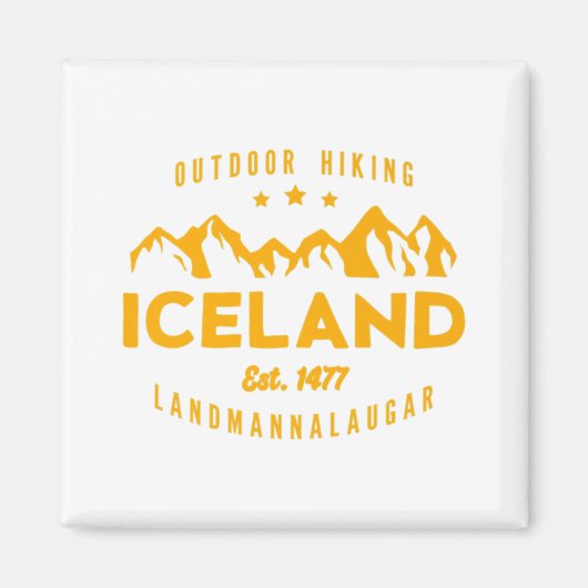 Aimant Islande Randonnée LANDMANNALAUGAR Est. 1477 Premiu (Devant)