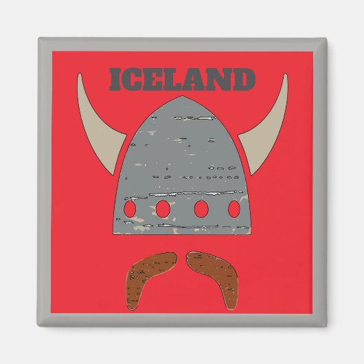Aimant ISLANDE, Tête viking (Devant)