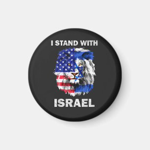 Aimant Israël et drapeau États-Unis Lion _ Je suis avec I