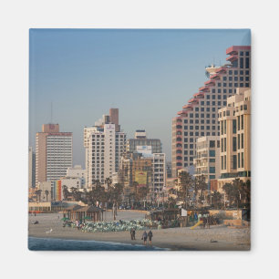 Aimant Israël, Tel Aviv, front de mer, hôtels, crépuscule