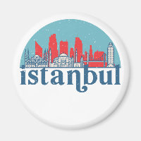 Istanbul Turquie Rétro City Skyline Ville Art