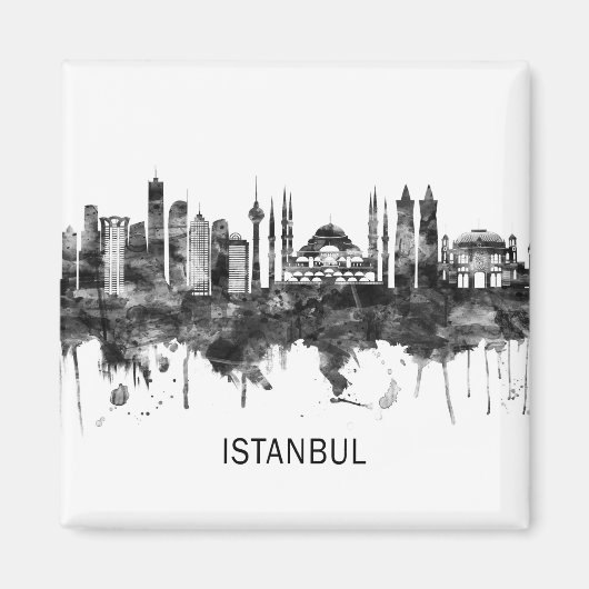 Aimant Istanbul Turquie Skyline BW (Devant)