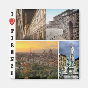 Aimant IT - Italie - Florence - I Love - Collage Mosaic