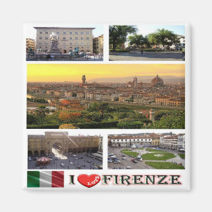 Aimant IT - Italie - Florence - I Love - Collage Mosaic