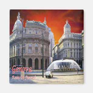 Aimant IT - Italie - Gênes - Vue de la Piazza De Ferrari