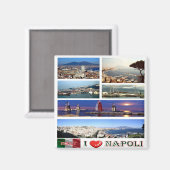Aimant IT - Italie - Naples - I Love - Collage Mosaïque (Recto/Verso)