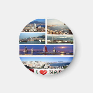Aimant IT - Italie - Naples - I Love - Collage Mosaïque