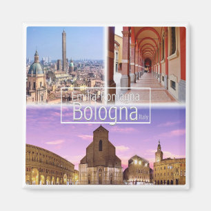 Aimant Italie BOLOGNA, Piazza Maggiore, Deux Tours, Réfri