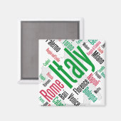 Aimant Italie Carte des villes (Recto/Verso)