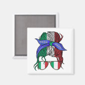 Aimant Italie chaotique pain avec drapeau italien (Recto/Verso)