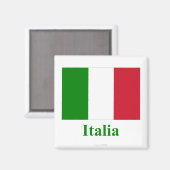 Aimant Italie Drapeau avec nom en italien (Recto/Verso)