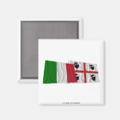 Aimant Italie et Sardaigne agitant des drapeaux (Recto/Verso)