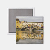 Aimant Italie, Florence, reflets dans la rivière Arno (Recto/Verso)