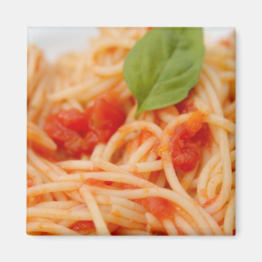 Aimant Italie, Orta, lac d'Orta, spaghetti avec tomate (Devant)