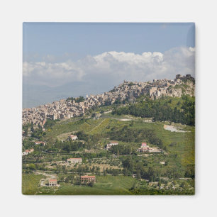 Aimant Italie, Sicile, Enna, Calascibetta, Vue matinale