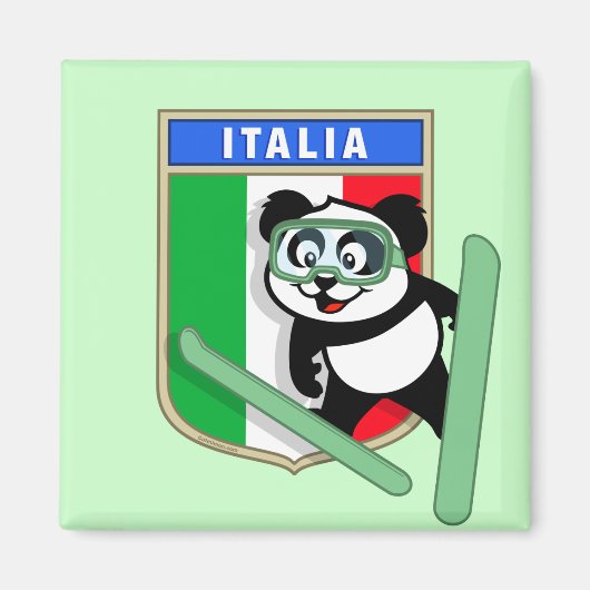 Aimant Italie Ski-jumping Panda (Devant)
