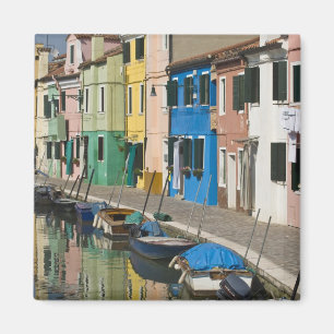 Aimant Italie, Venise, Burano. Maisons multicolores le lo
