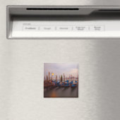 Aimant Italie, Venise. Des gondoles ancrées au crépuscule (In Situ (Lave-vaisselle))