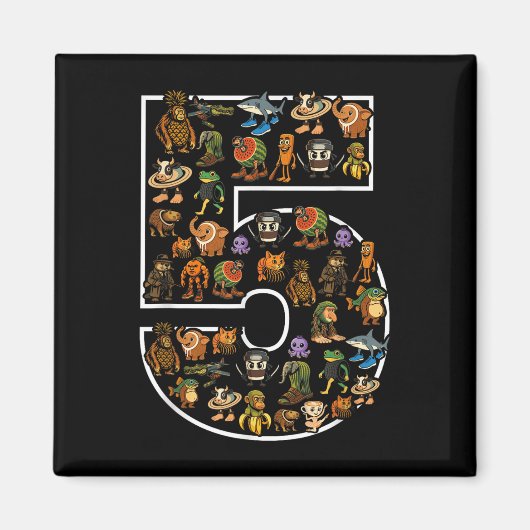 Aimant Italien Brainrot Anniversaire 5 Age Mème 5ème Enfa (Devant)