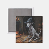 Aimant Italien Greyhound Citrouille Halloween effrayant (Recto/Verso)