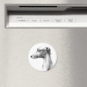 Aimant Italien Greyhound Whippet portrait de chien dessin (In Situ (Lave-vaisselle))