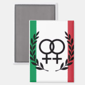 Aimant italy flag sapphic pride symbol rectangle (Recto/Verso)
