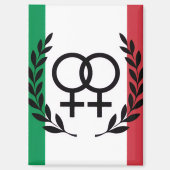 Aimant italy flag sapphic pride symbol rectangle (Recto)