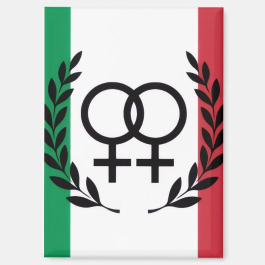 Aimant italy flag sapphic pride symbol rectangle (Recto)