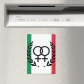 Aimant italy flag sapphic pride symbol rectangle (In Situ (Lave-vaisselle))