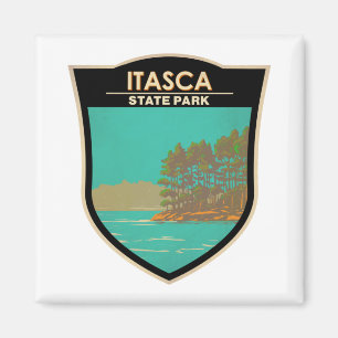 Aimant Itasca State Park Minnesota Badge Vintage