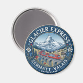 Aimant Itinéraire du Glacier Express en Suisse (Recto/Verso)