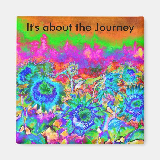 Aimant It's about the Journey Sunflower Fields  - Blue (Devant)