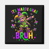 Aimant It's Mardi Gras Bruh Dabbing Leprechaun Jester New (Devant)