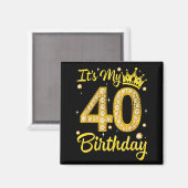 Aimant It's My 40th Birthday Women Queen Diamond Crown  (Recto/Verso)