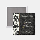 Aimant Ivoire, or et noir Damas Enregistrer l'aimant de d (Recto/Verso)