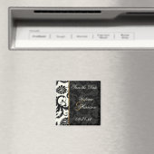 Aimant Ivoire, or et noir Damas Enregistrer l'aimant de d (In Situ (Lave-vaisselle))