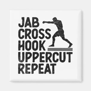 Aimant Jab Croix Crochet Uppercut Répéter Boxeur Sports A